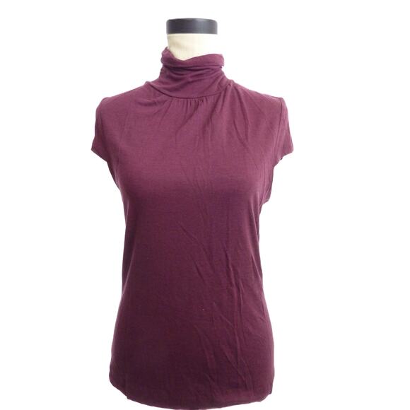 Banana Republic Turtle Neck T-Shirt Stretch Sleeveless Bodycon Vest Tee Top - Picture 1 of 6